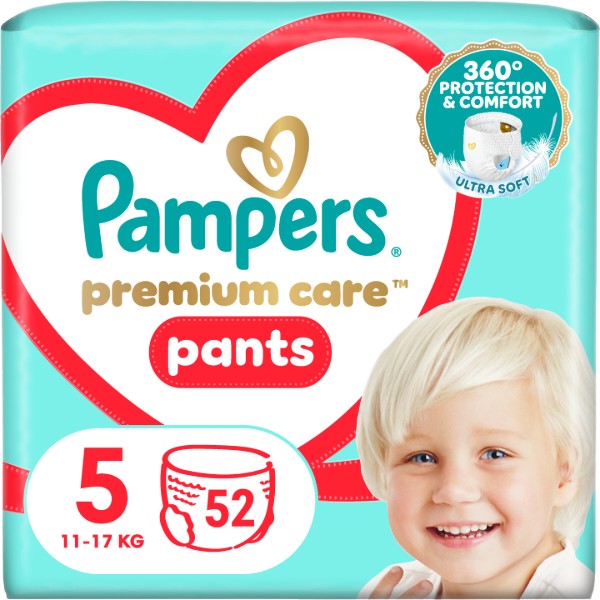 Фото - Одноразові підгузки-трусики Pampers Premium Care Pants Розмір 5 (11-17 кг) 52 шт. (80836070)